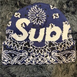 Supreme Blue Bandana Beanie One Size Men’s